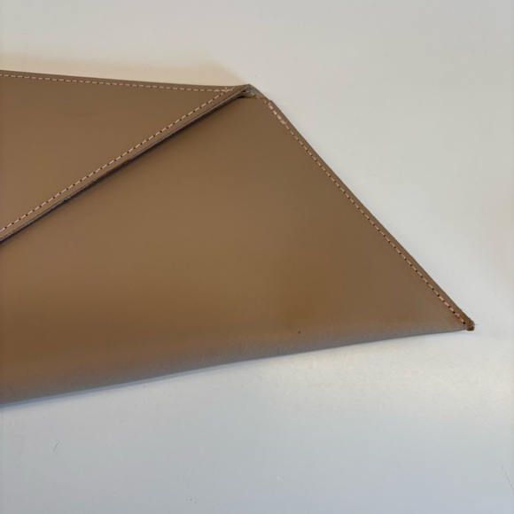 Vice Versa || Thunder Leather Clutch Asymmetrical Bag Made in Greece Taupe Tan